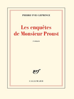 cover image of Les enquêtes de Monsieur Proust
